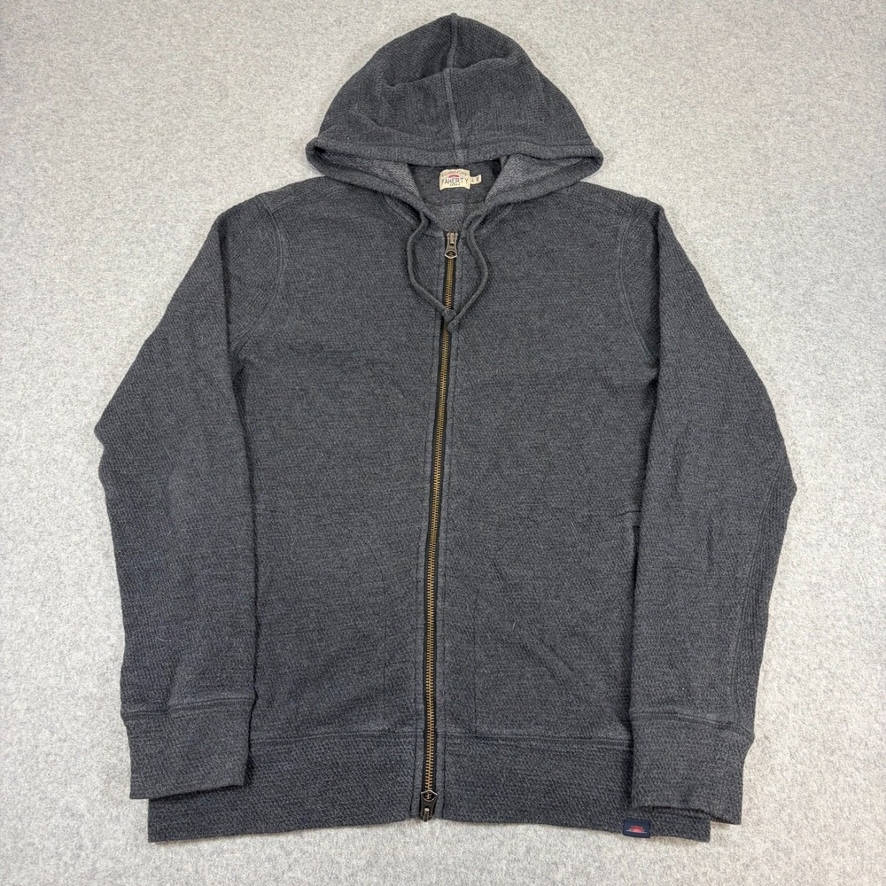 Faherty Surf Waffle Zip Hoodie Mens Small Gray Outdoors Casual Zip Hooded